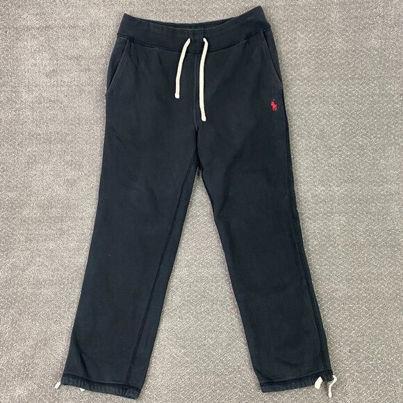 Polo Ralph Lauren Fleece Sweatpants Men's Medium Black Joggers Gym Sweat Pants - Picture 1 of 14